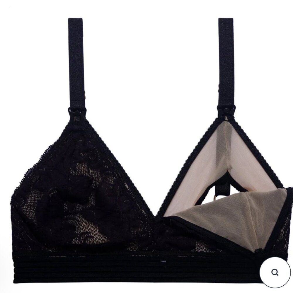 Underprotection Black lace Maternity Bra, Size XL